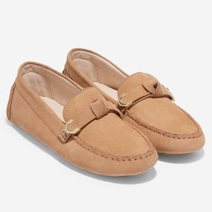 Cole Haan “Evelyn Bow Driver” Suede Flat